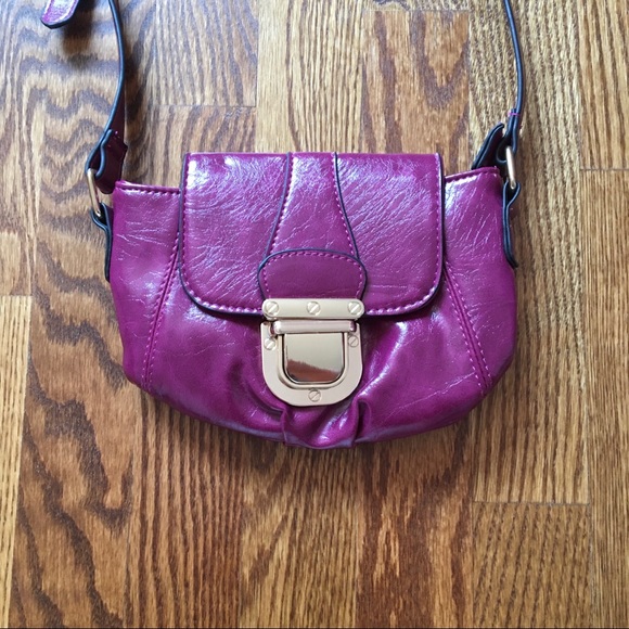 Leather Fushia Crossbody Purse - Picture 2 of 8